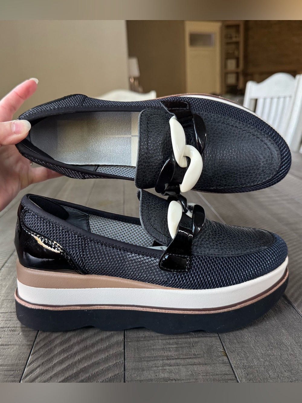 Dolce Vita Onyx Mesh Platform Chunky Loafers Women’s Size 7